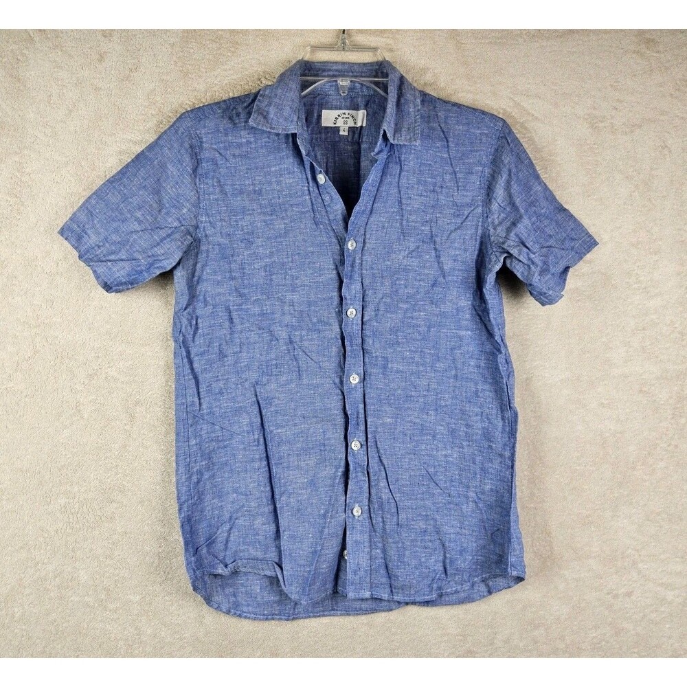 Kirrin Finch Women's Non Binary Short Sleeve Linen Cotton Shirt Size 4